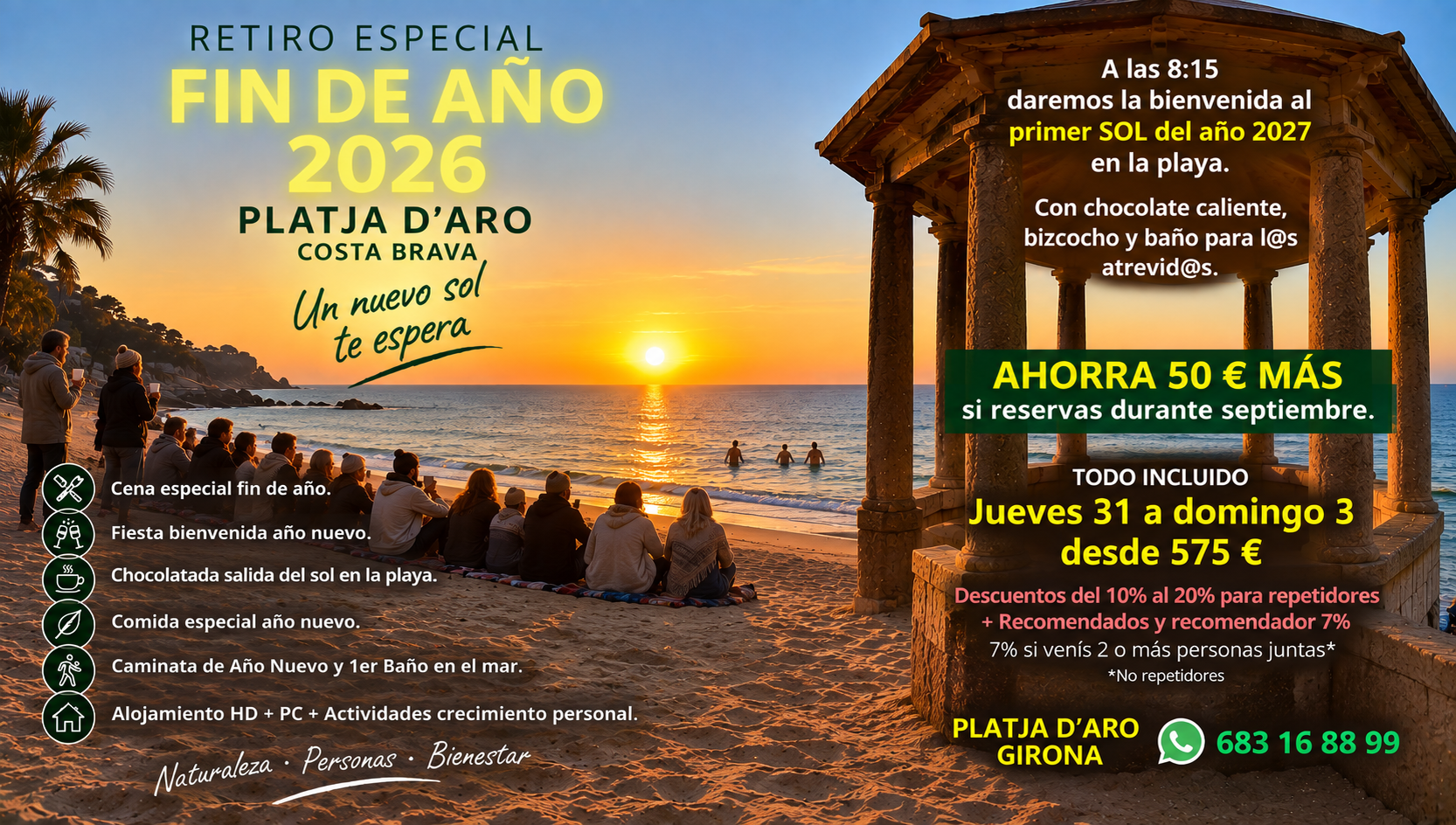 Retiro Especial Fin de Año 2026 en Platja d’Aro, Costa Brava
